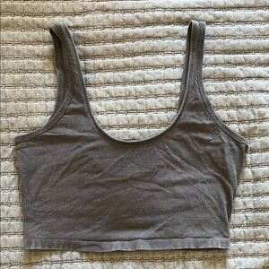 Free People Movement Gray (black washed) Cropped Tank Top
